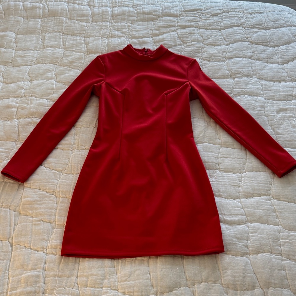 H&M Vibrant Red Long Sleeve Dress